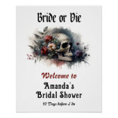 Poster Dark Moody Gothic Bride ou Die Fête des mariées (Devant)