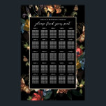 Poster Dark Moody Romantic Floral Mariage néerlandais Siè<br><div class="desc">Tableau de 25 places. Floral peint dramatique dans le style maître hollandais sur rectangle de couleur et arrière - plan personnalisé; assurez-vous de choisir votre style d'affiche avec bordure modifiable</div>