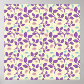 Poster Dark Purple Floral Pattern | Aesthetic Seamless  (Devant)