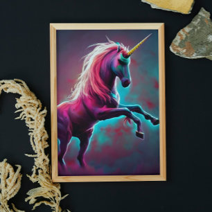 Poster Dark Rainbow Gothic Unicorn AI créé art numérique