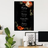 Poster Dark Romantic Floral Masters Mariage Bienvenue (Bureau à domicile)