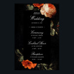 Poster Dark Romantic Floral Masters Mariage Bienvenue<br><div class="desc">Floral peint spectaculaire avec le maître hollandais,  Elias van den Broeck fleurs peintes sur la forme rectangle de couleur personnalisée; assurez-vous de choisir votre style d'affiche</div>