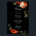 Poster Dark Romantic Floral Masters Mariage Bienvenue<br><div class="desc">Floral peint spectaculaire avec le maître hollandais,  Elias van den Broeck fleurs peintes sur la forme rectangle de couleur personnalisée; assurez-vous de choisir votre style d'affiche</div>