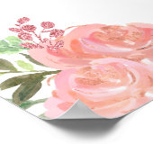 Poster Dark Skin Princess Pink Floral Birthday Welcome (Coin)