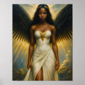 Poster Dark-Skinned Angel With Black Wings (Devant)