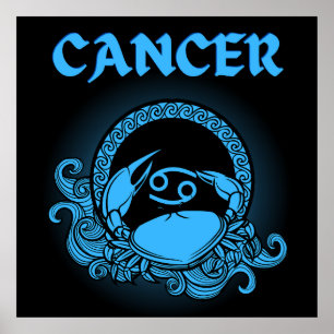 Poster Dark Zodiac - Cancer Art de l'Astrologie Médiéva