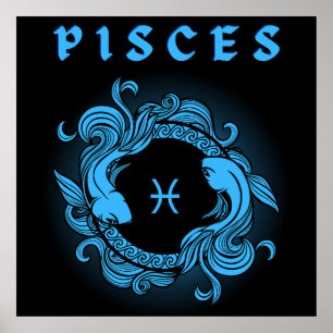 Poster Dark Zodiac - Poissons Art de l'Astrologie Médié