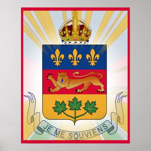 Poster d'armoiries du Québec stylisé (Devant)