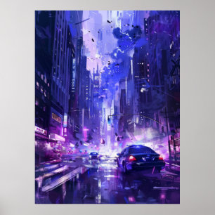 Poster d'Arrière - plan Retro 2D Street