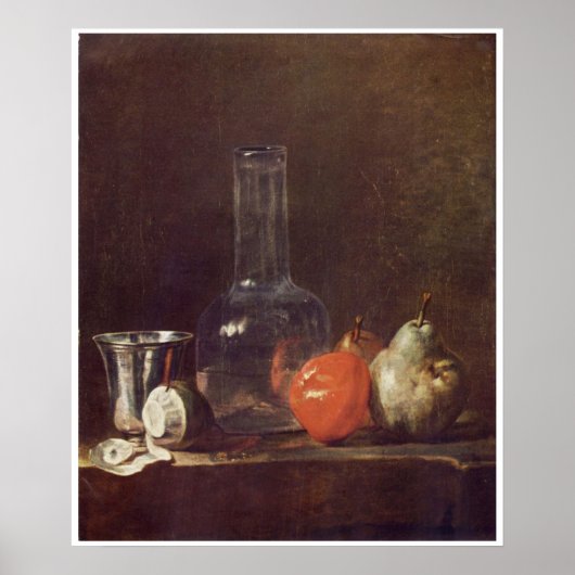 Poster d'art 1750-Still Life with Glass Flask (Devant)