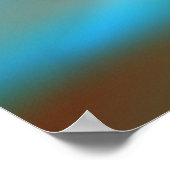 Poster d'art Abstrait Aqua Blue & Brown Glow #1 (Coin)