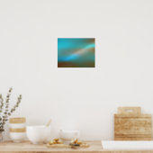Poster d'art Abstrait Aqua Blue & Brown Glow #1 (Cuisine)