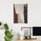 Poster d'art Abstrait Black Red & Gold Wall Art (Bureau à domicile)