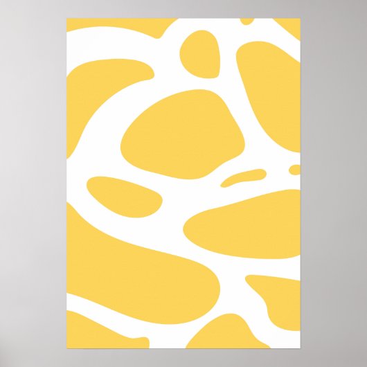 Poster d'art abstrait blanc et jaune (Devant)