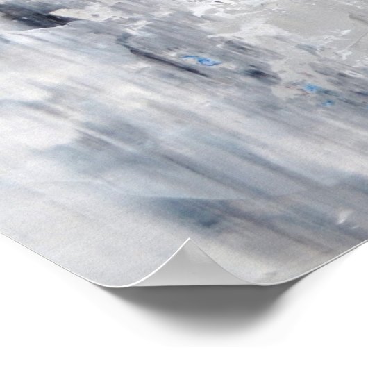 Poster d'art Abstrait bleu et gris (Coin)