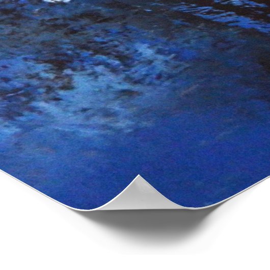 Poster d'art Abstrait bleu et gris 'Juvenile' (Coin)