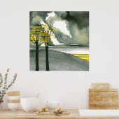 Poster d'art Abstrait de Grey Island/Imprimer 24x2 (Cuisine)