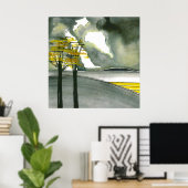 Poster d'art Abstrait de Grey Island/Imprimer 24x2 (Bureau à domicile)