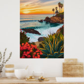 Poster d'art Abstrait de Laguna Beach, Californie (Cuisine)