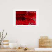 Poster d'art Abstrait de peinture rouge moderne (Cuisine)