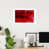 Poster d'art Abstrait de peinture rouge moderne (Bureau à domicile)