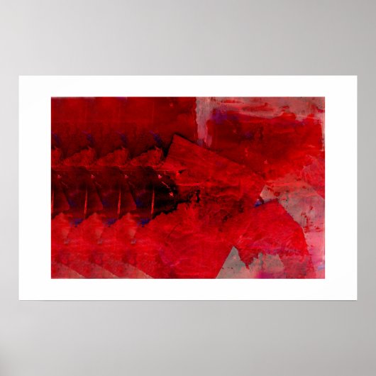 Poster d'art Abstrait de peinture rouge moderne (Devant)