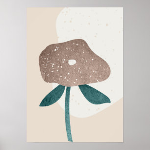 Poster d'art Abstrait en feuille botanique moderne