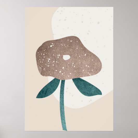 Poster d'art Abstrait en feuille botanique moderne (Devant)