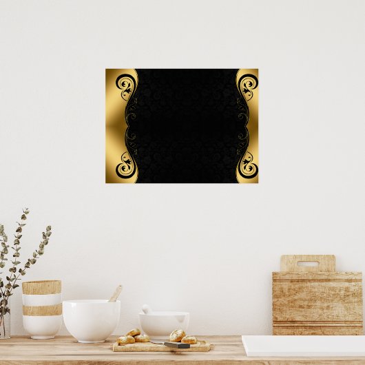 Poster d'art Abstrait Gold Black (Cuisine)