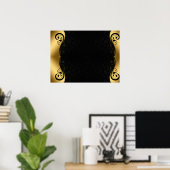 Poster d'art Abstrait Gold Black (Bureau à domicile)