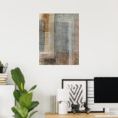Poster d'art Abstrait gris et beige 'Blended' (Bureau à domicile)