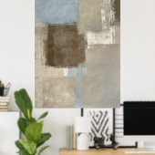 Poster d'art Abstrait gris et beige Imprimer (Bureau à domicile)
