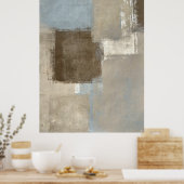 Poster d'art Abstrait gris et beige Imprimer (Cuisine)
