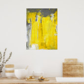 Poster d'art Abstrait gris et jaune (Cuisine)
