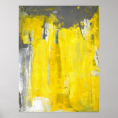 Poster d'art Abstrait gris et jaune (Devant)