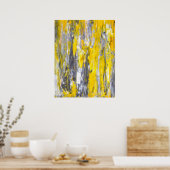 Poster d'art Abstrait gris et jaune (Cuisine)