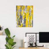Poster d'art Abstrait gris et jaune (Bureau à domicile)