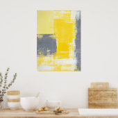 Poster d'art Abstrait gris et jaune (Cuisine)