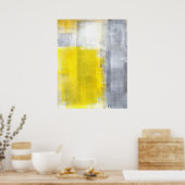 Poster d'art Abstrait gris et jaune (Cuisine)