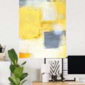 Poster d'art Abstrait gris et jaune 'Busted' Impri (Bureau à domicile)