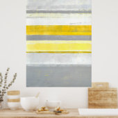 Poster d'art Abstrait gris et jaune "citron" Impri (Cuisine)