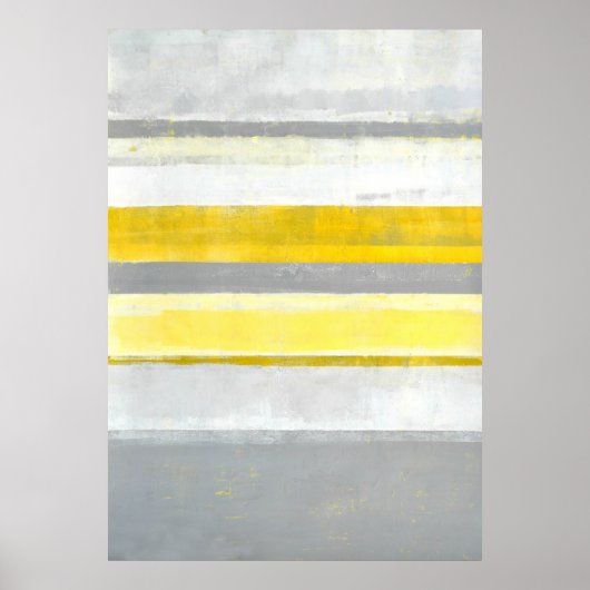 Poster d'art Abstrait gris et jaune "citron" Impri (Devant)