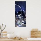 Poster d'art Abstrait Métal Reflet bleu (Cuisine)