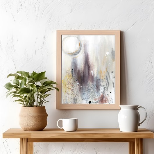 Poster d'art abstrait moderne moderne gris neutre