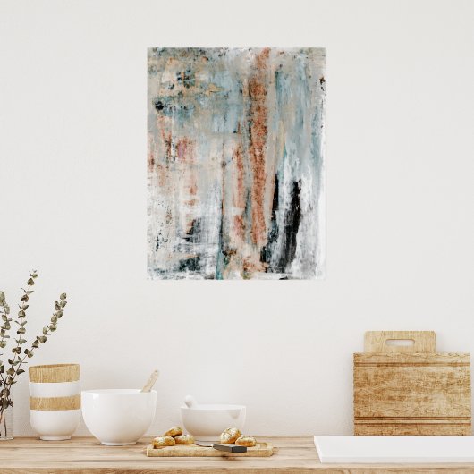 Poster d'art Abstrait neutre 'Attention' Imprimer (Cuisine)