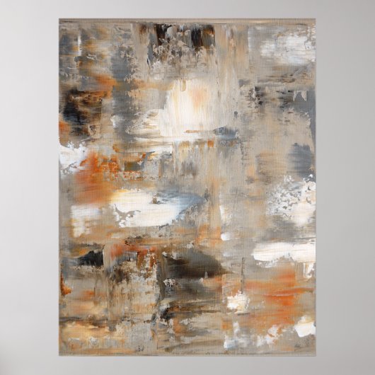 Poster d'art Abstrait neutre 'curieux' Imprimer (Devant)