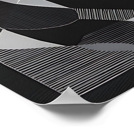 Poster d'art Abstrait, noir et blanc Impression mo (Coin)