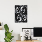Poster d'art Abstrait, noir et blanc Impression mo (Bureau à domicile)