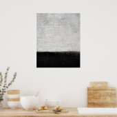Poster d'art Abstrait noir et blanc "Niveaux" Impr (Cuisine)