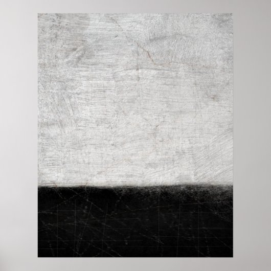 Poster d'art Abstrait noir et blanc "Niveaux" Impr (Devant)
